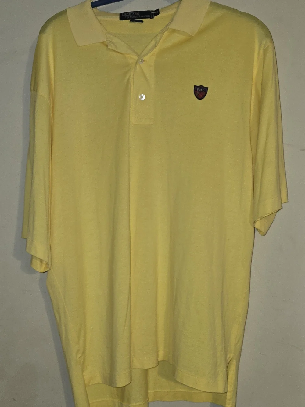 Ralph Lauren Men’s Light Yellow Polo Shirt with Crest Logo